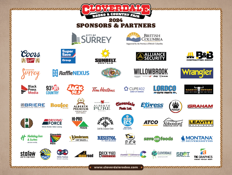 2024 Cloverdale Rodeo and Country Fair Sponsors