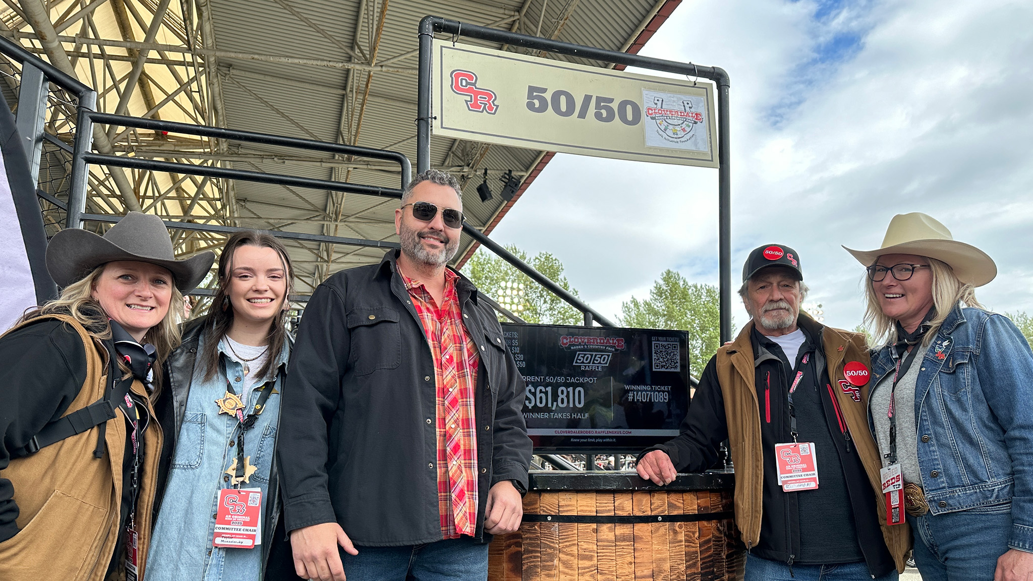 2025 Cloverdale Rodeo 50_50 winner - web 2025 Cloverdale Rodeo 50_50 winner accepting their prize on May 19th, 2025 - the total jackpot was $61,810