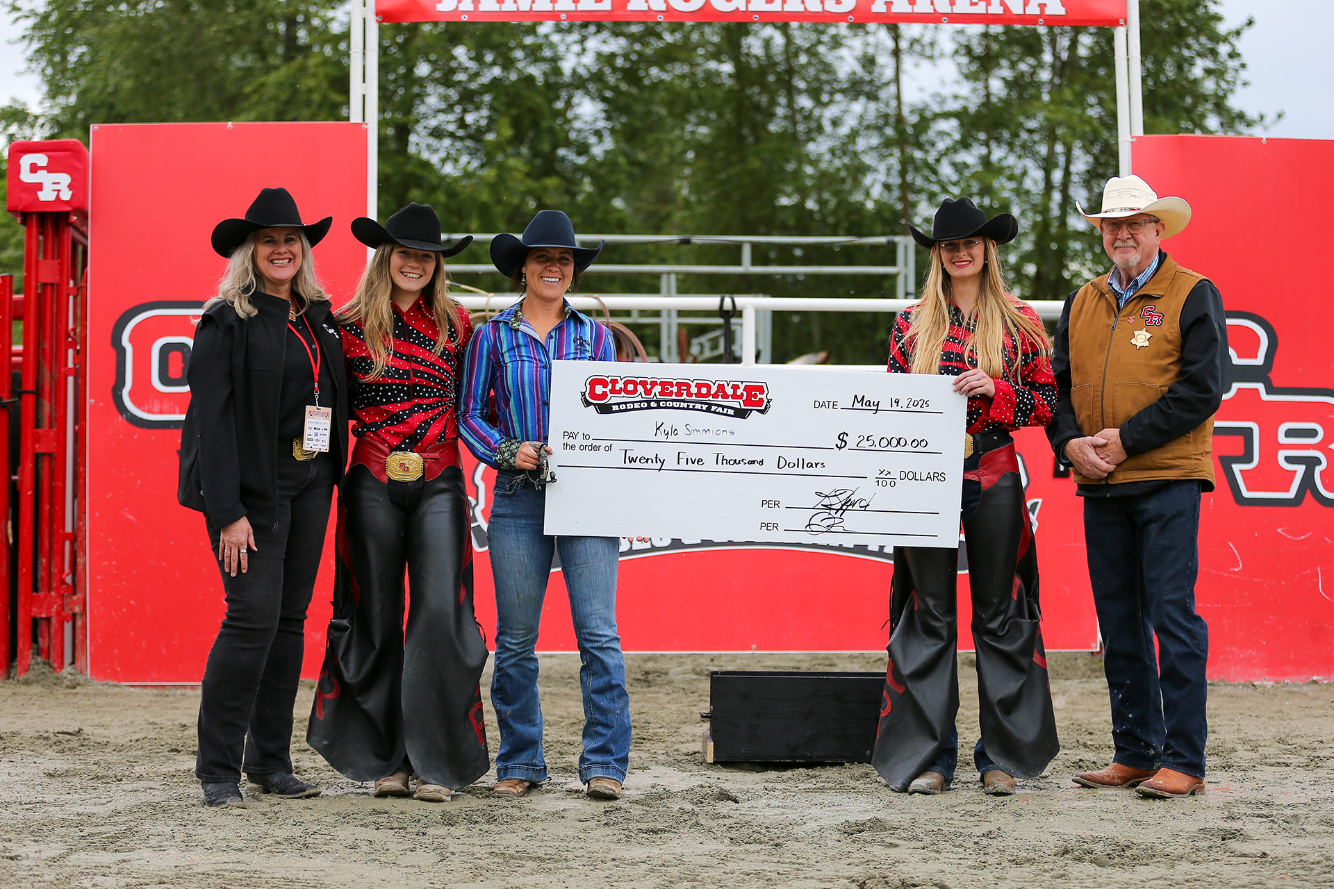 2025 Cloverdale Rodeo - Barrel Racing Champion - Kyla Simmons - Holding the Cheque 2025 Cloverdale Rodeo - Barrel Racing Champion - Kyla Simmons - Holding the Cheque
