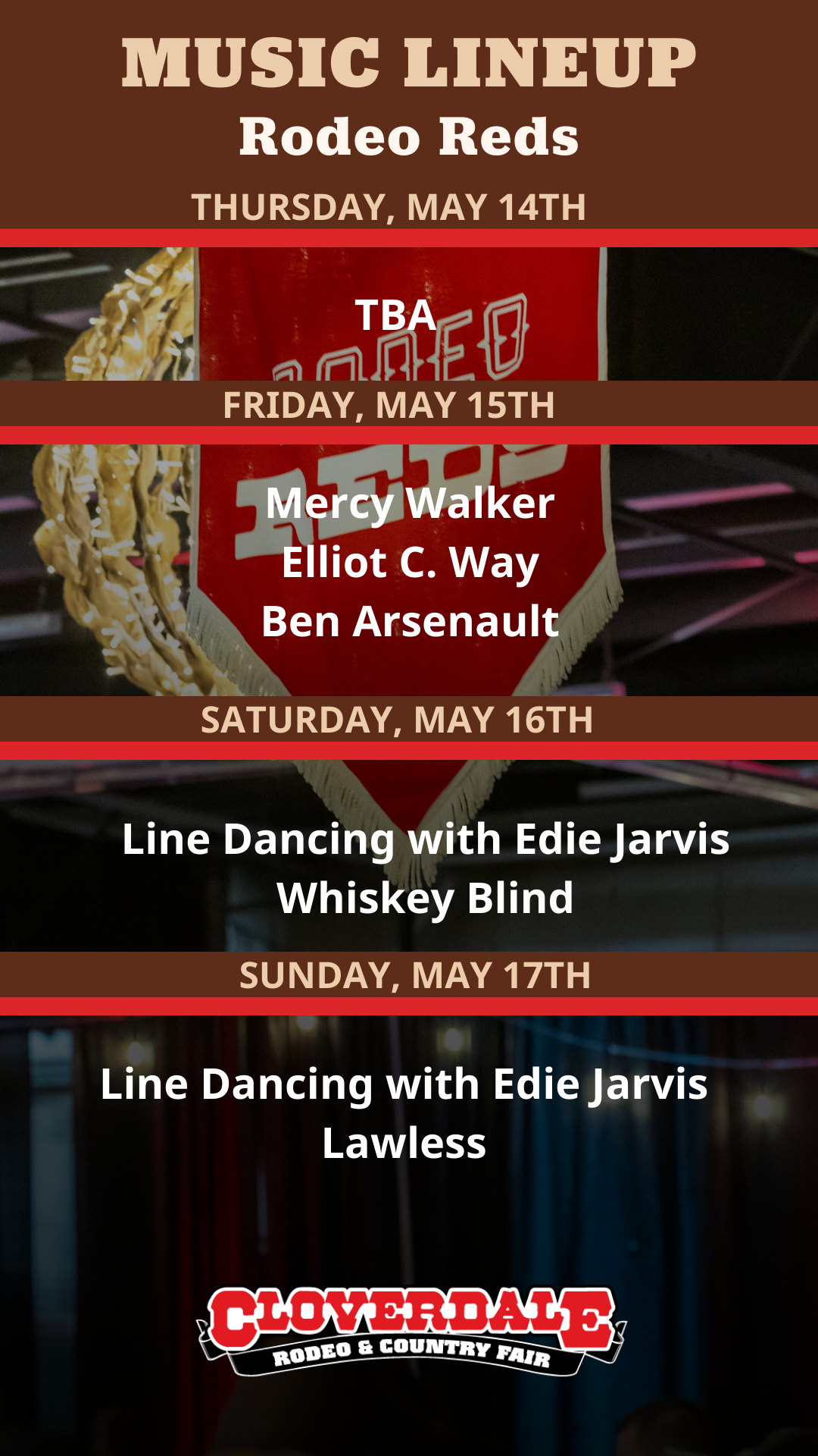 Rodeo Reds stage at the Cloverdale Rodeo and Country Fair