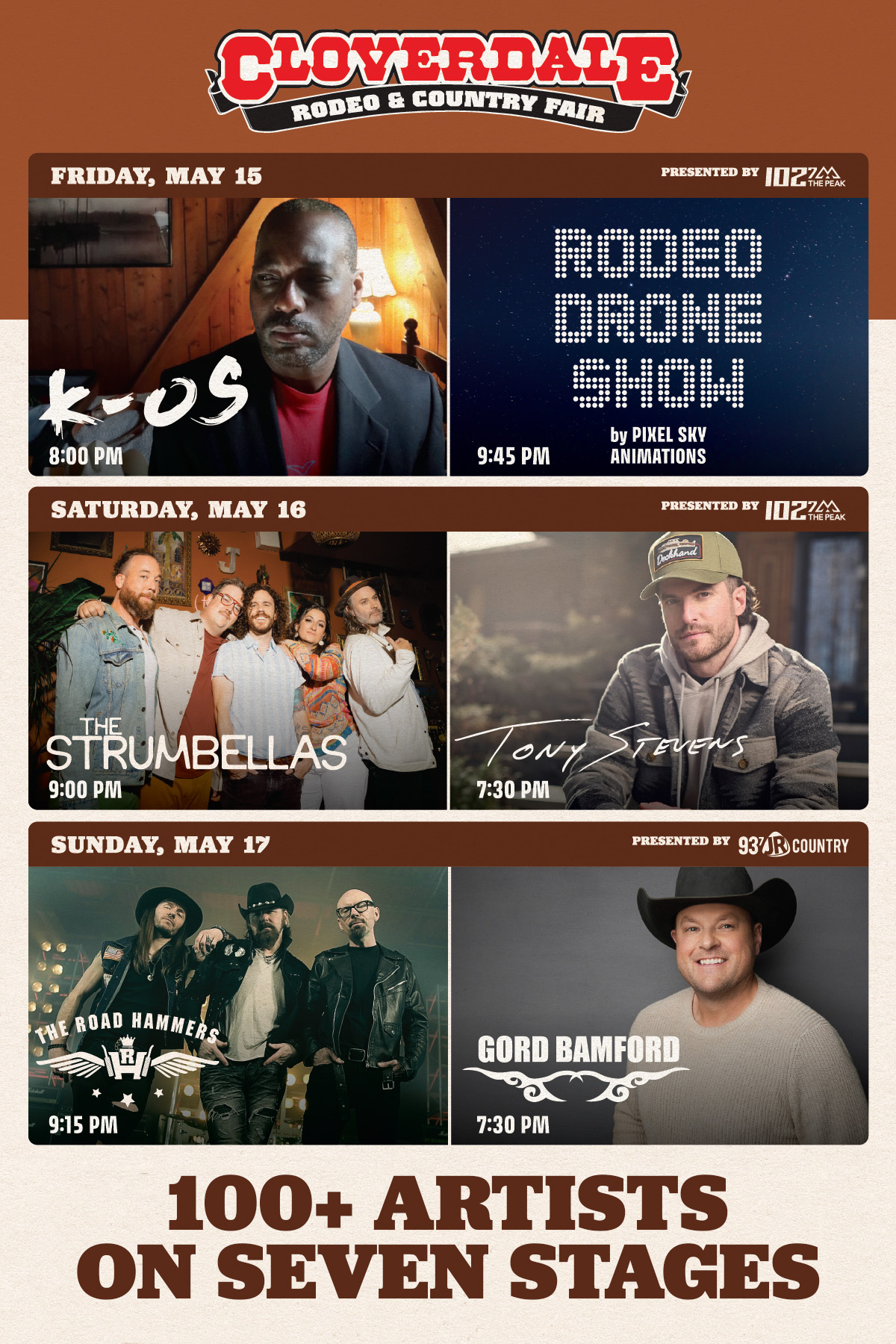 Headliners at the 2026 Cloverdale Rodeo & Country Fair