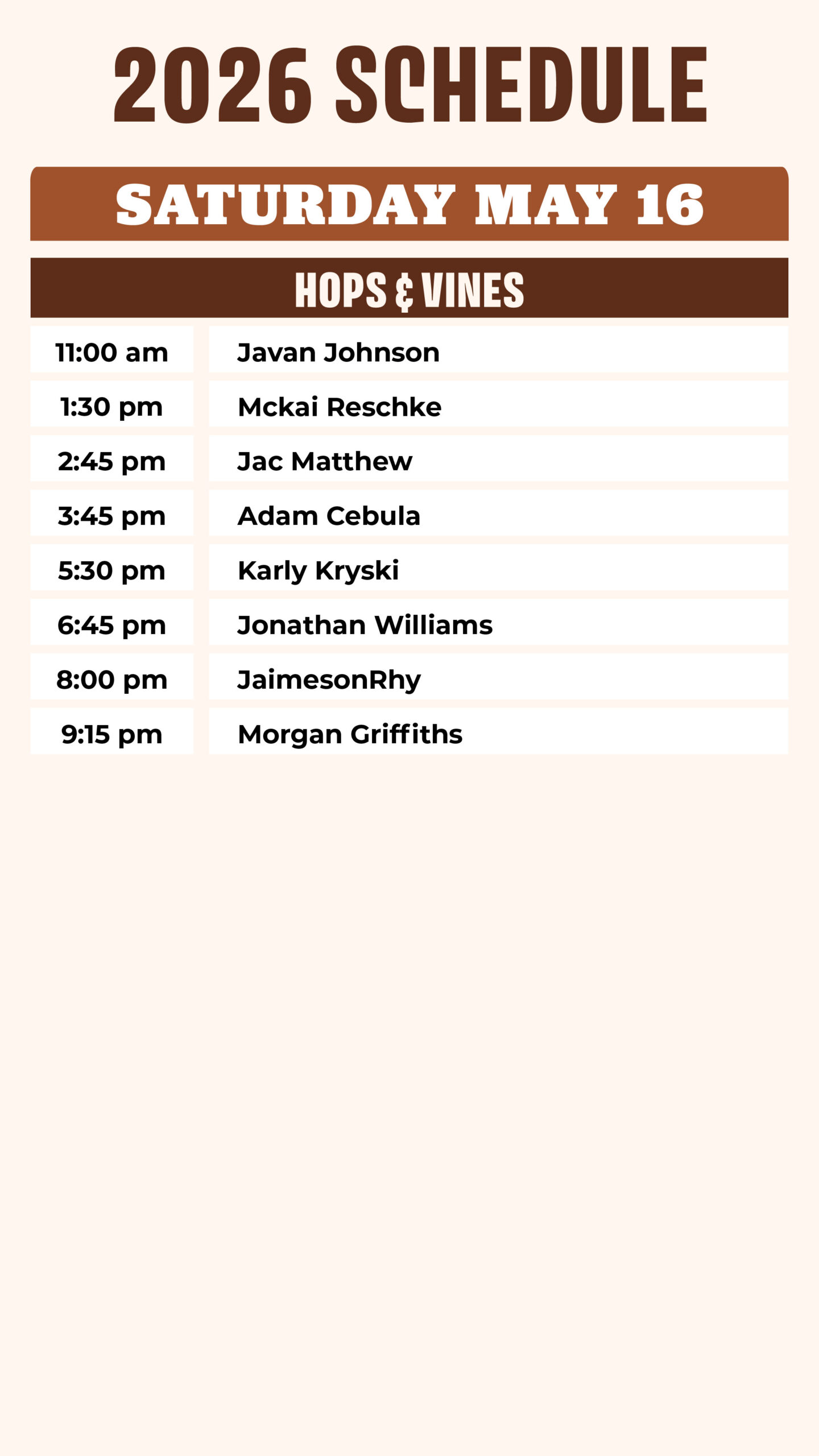 2026 Hops & Vines Schedule - Page 2