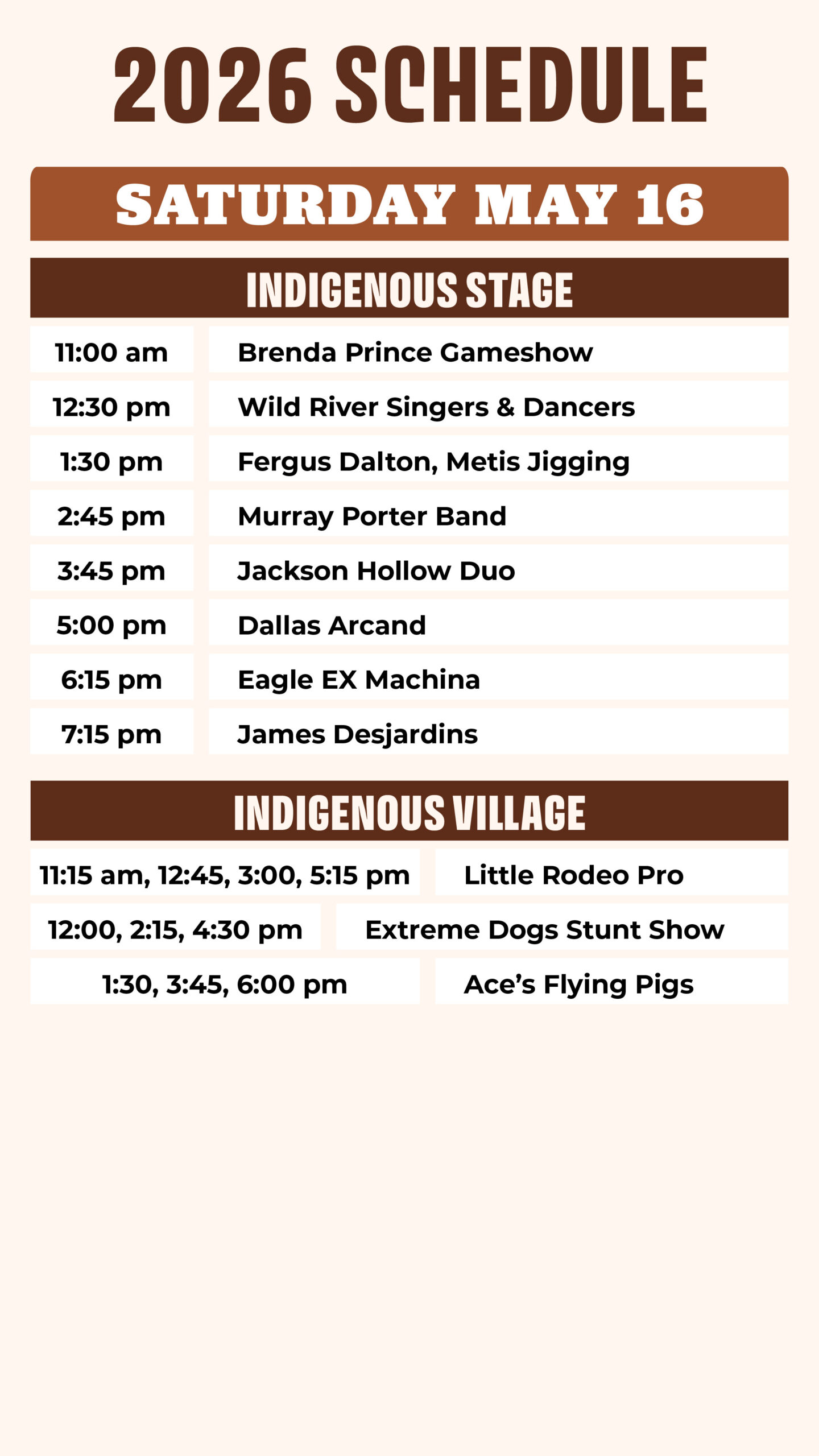 2026 Indigenous Village Schedule - Page 2