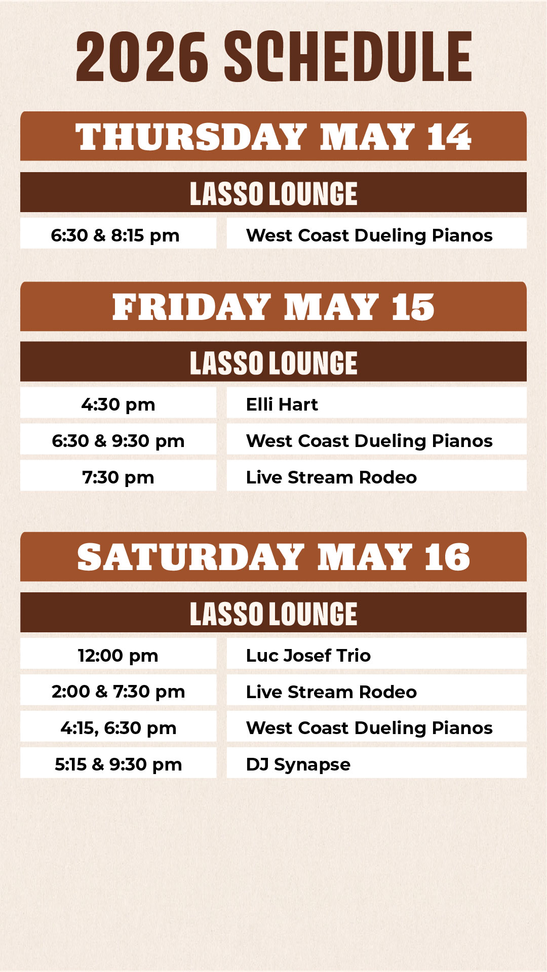 2026 Lasso Lounge Schedule - Page 1