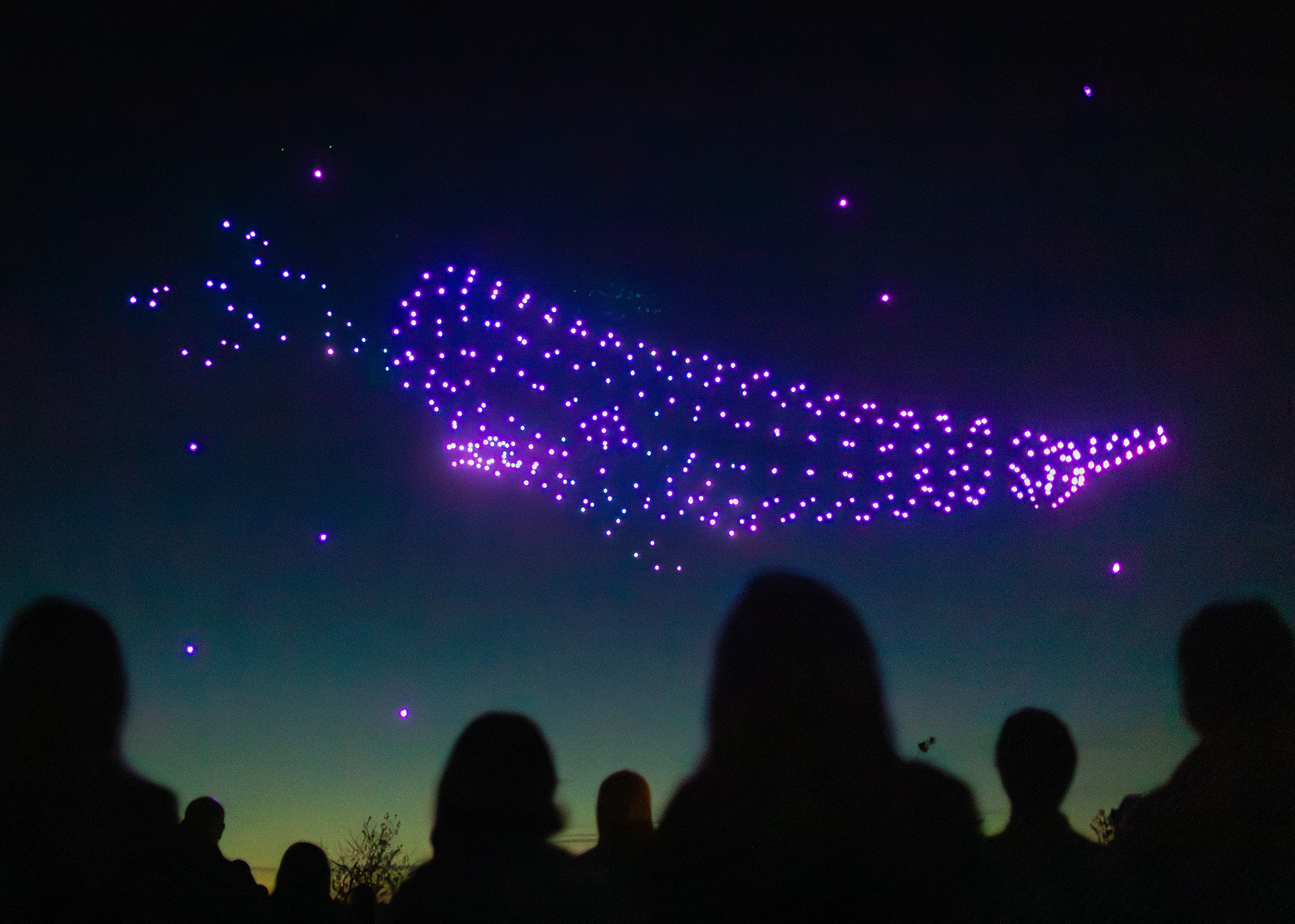 An image of people watching a drone show