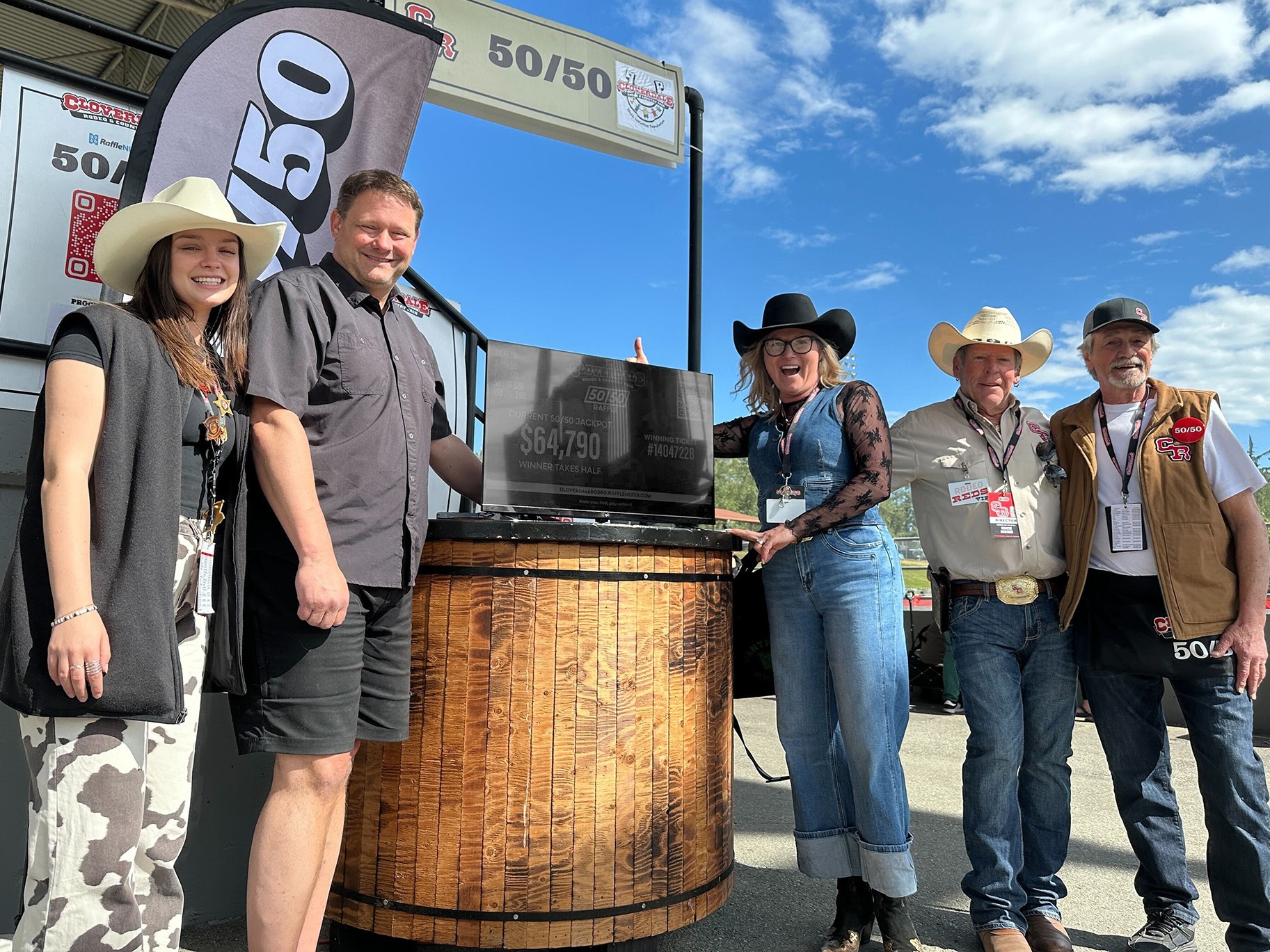 CRCF - 2026 - 50-50 Winner - edited_crop 2025 Cloverdale Rodeo 50_50 winner accepting their prize on May 19th, 2025 - the total jackpot was $61,810